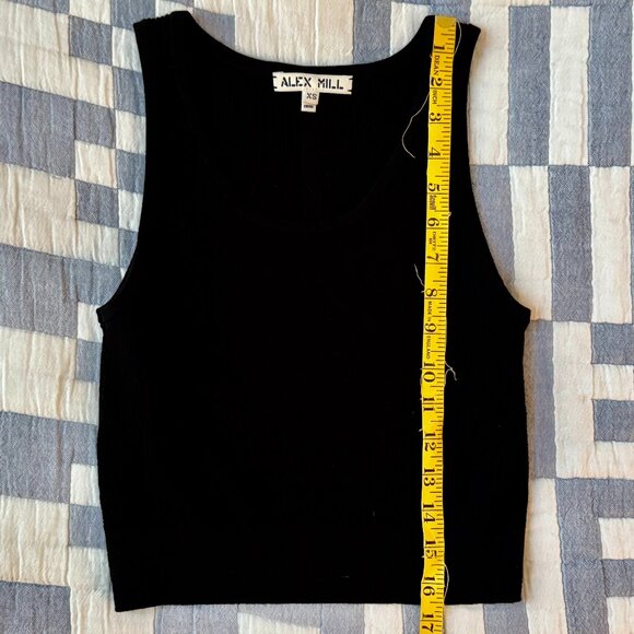 New Without Tags, Alex Mill Black Merino Wool Cropped Ava Tank, Black, Size XS - Picture 6 of 8